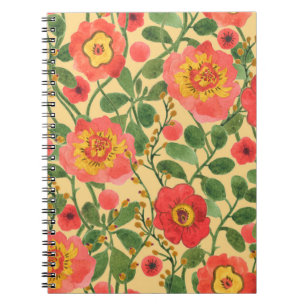Aquarellmalerei Retro-Blumenmuster nahtlos Muster Notizblock