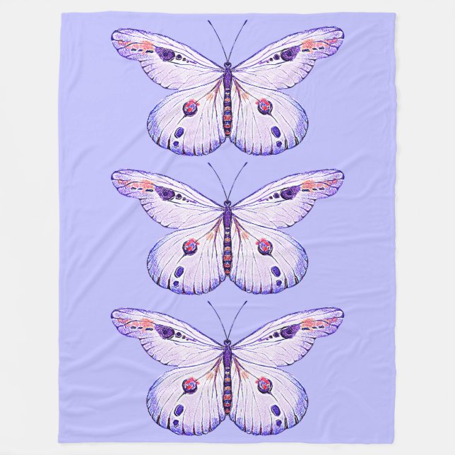 Aquarellmalerei Schmetterling 1 Fleecedecke (Vorderseite)