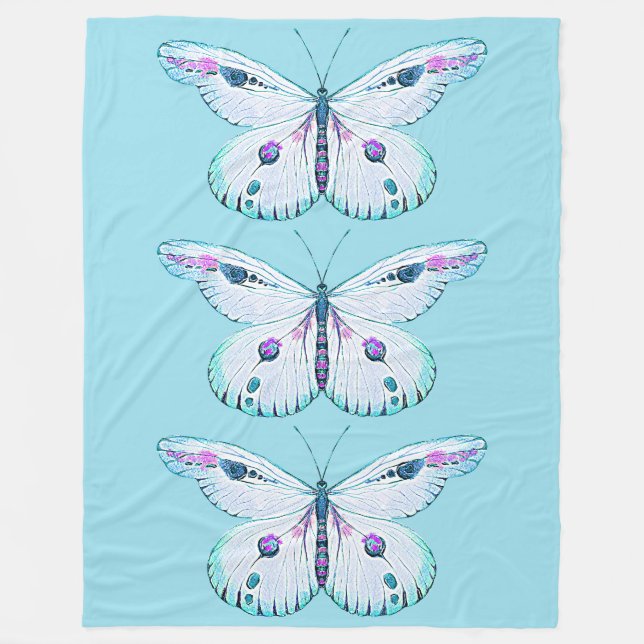 Aquarellmalerei Schmetterling 3 Fleecedecke (Vorderseite)