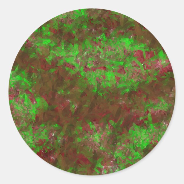 Aquarellmalerei schöner Blumengarten Runder Aufkleber (Vorderseite)