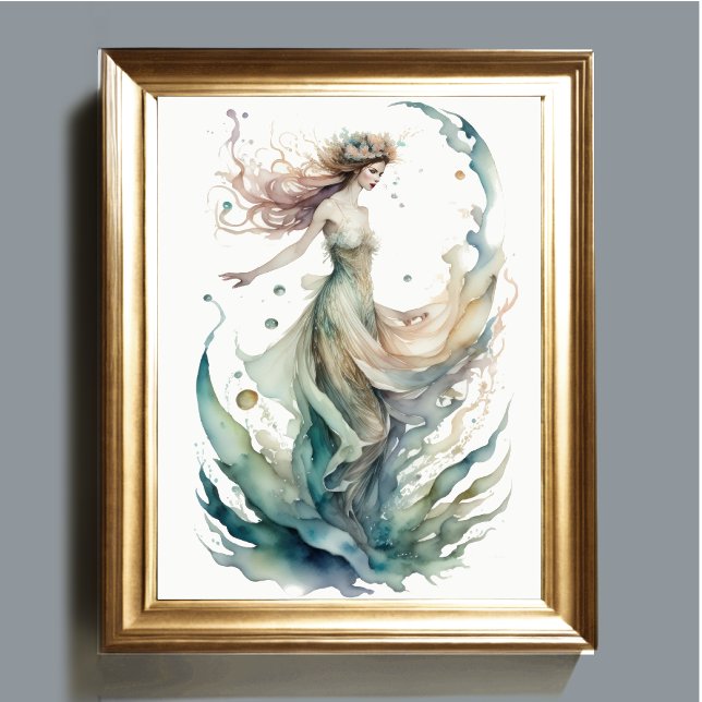 Aquarellmalerei Schönes Wasser Nymph II Poster (Von Creator hochgeladen)