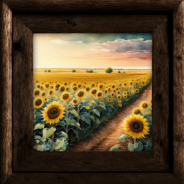 Aquarellmalerei Sonnenblumen Landschaft Poster (Von Creator hochgeladen)
