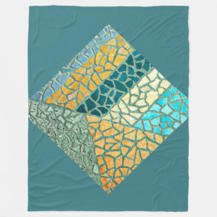 Aquarellmalerei Stone Mosaik + Ihre Ideen Fleecedecke