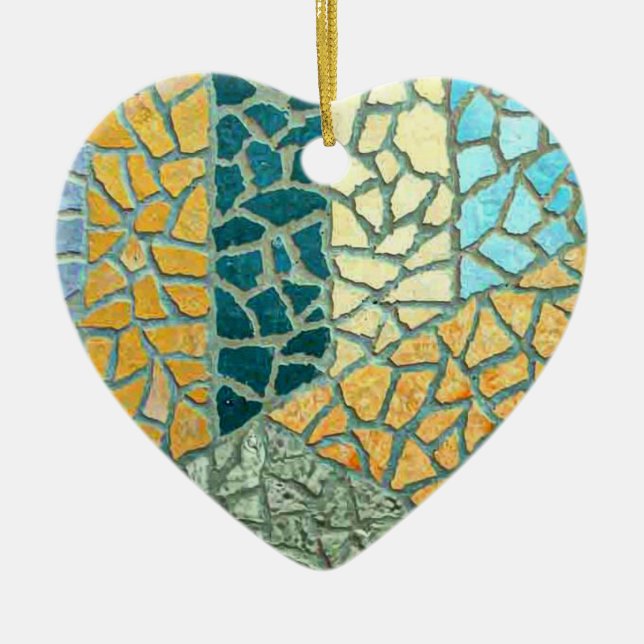 Aquarellmalerei Stone Mosaik + Ihre Ideen Keramikornament (Vorne)
