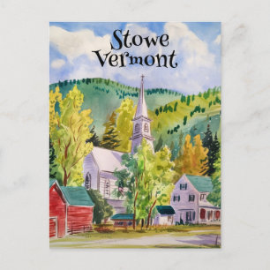 Aquarellmalerei Stowe Vermont Village Postkarte