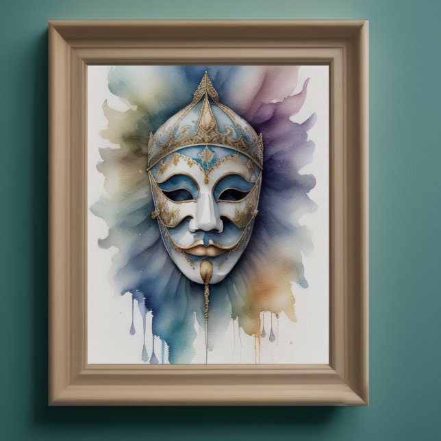 Aquarellmalerei Venezianische Maske IV Poster (Von Creator hochgeladen)