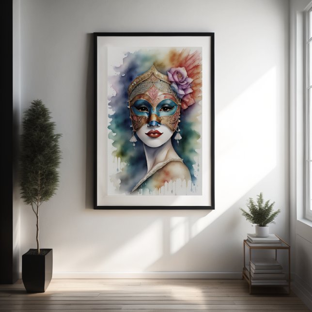 Aquarellmalerei Venezianische Maske Poster (Von Creator hochgeladen)
