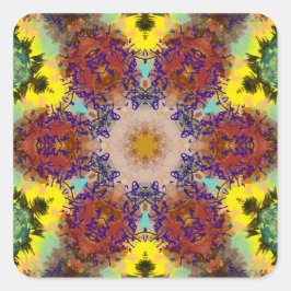 Aquarellmalerei Vogel Chromatische Harmonie Quadratischer Aufkleber