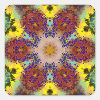 Aquarellmalerei Vogel Chromatische Harmonie Quadratischer Aufkleber