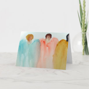Aquarellmalerei von 3 Engeln, Figuren oder Frauen Karte