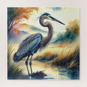 Aquarellmalerei von Great Blue Heron Puzzle
