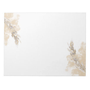 Aquarellmalerei von Wildgras in beige Clean Notizblock