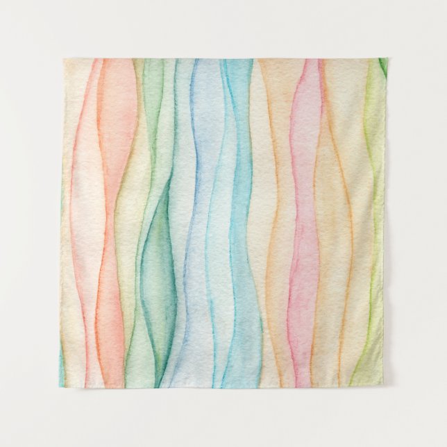 Aquarellmalerei Wandteppich (Vorderseite)