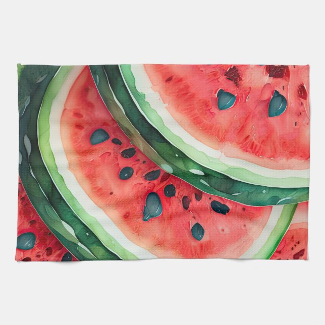 Aquarellmalerei Watermelon Geschirrtuch (Horizontal)