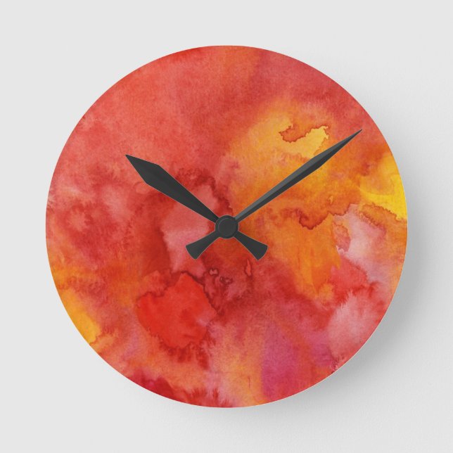Aquarellmalereihintergrund Runde Wanduhr (Vorderseite)