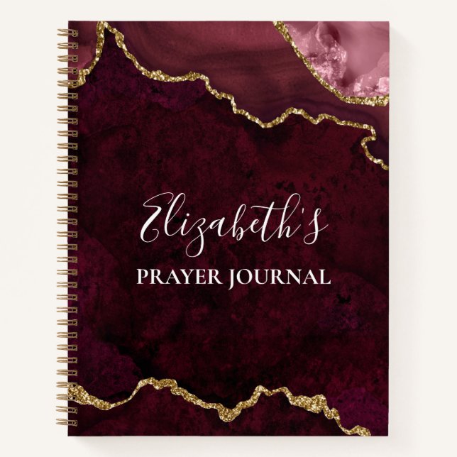 Aquarellmarble Geode Rose Goldenes Prayer Journal Notizbuch (Vorderseite)