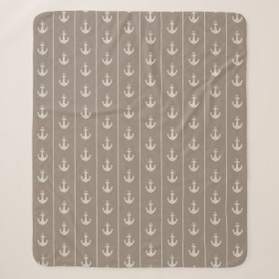 Aquarellmarineanker und Seilstreifen Sherpadecke