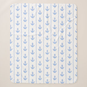 Aquarellmarineanker und Seilstreifen Sherpadecke