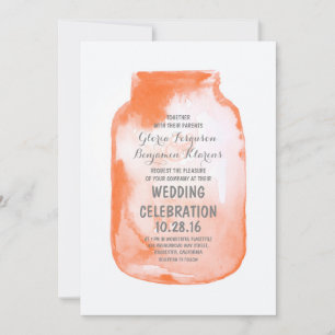 Aquarellmauer Glas rustikale Hochzeitseinladungen Einladung