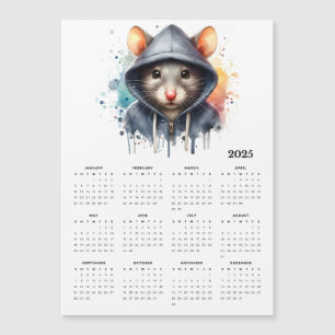 Aquarellmäuse Hoodie Splash Art 2025 Kalender Magnetkarte