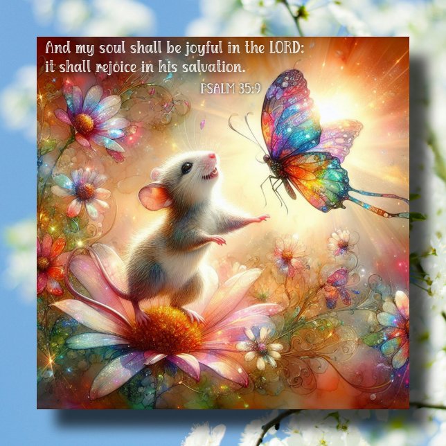 Aquarellmäuse und Schmetterlingsalme Ostern Feiertagskarte (Von Creator hochgeladen)