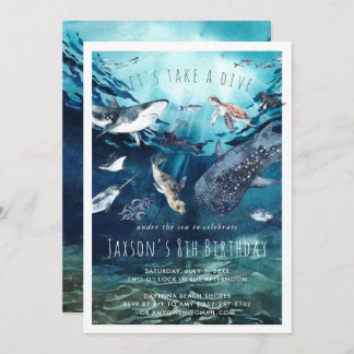 Aquarellmeer | Einladung zur Geburtstagspartei