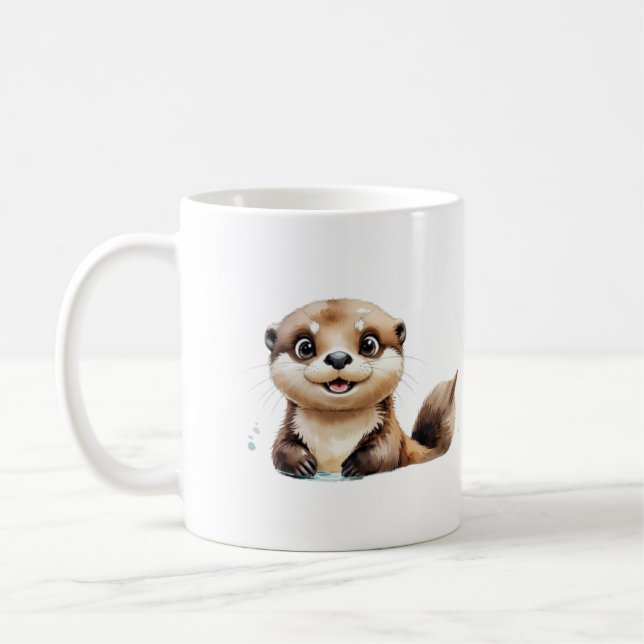 Aquarellmeere Otter Tasse - Ocean Lover Geschenk (Links)