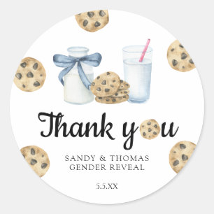 Aquarellmilch & Cookies Vielen Dank für Ihre Gende Runder Aufkleber