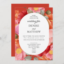 Aquarellmohn auf Poinciana Rot Einladung