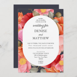 Aquarellmohn auf Sonnennacht Grau Einladung