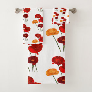 Aquarellmohn Badhandtuch Set