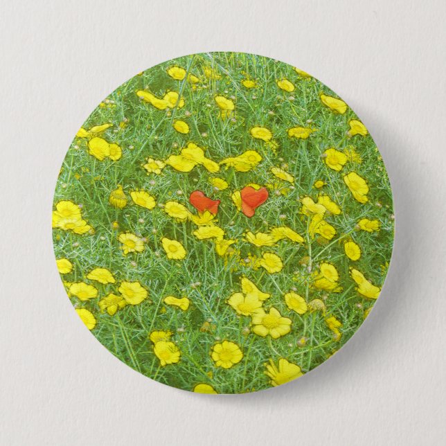 Aquarellmohn Button (Vorderseite)