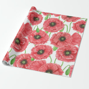 Aquarellmohn Geschenkpapier