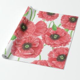 Aquarellmohn Geschenkpapier