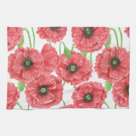 Aquarellmohn Handtuch