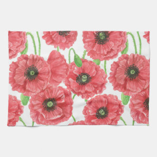 Aquarellmohn Handtuch