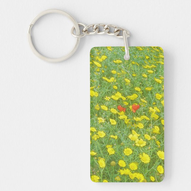 Aquarellmohn Schlüsselanhänger (Vorderseite)