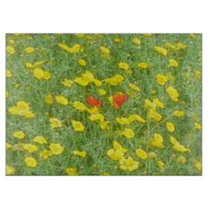 Aquarellmohn Schneidebrett