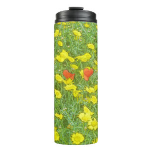 Aquarellmohn Thermosbecher