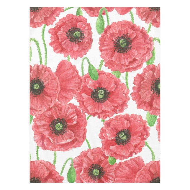 Aquarellmohn Tischdecke (Vorderseite)