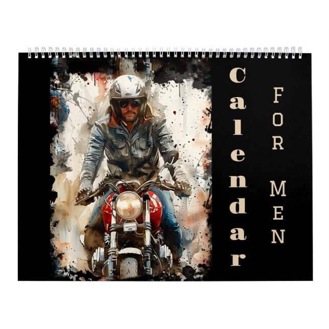 Aquarellmotorräder, Biker, Rennen, Motorräder Kalender (Titelbild)