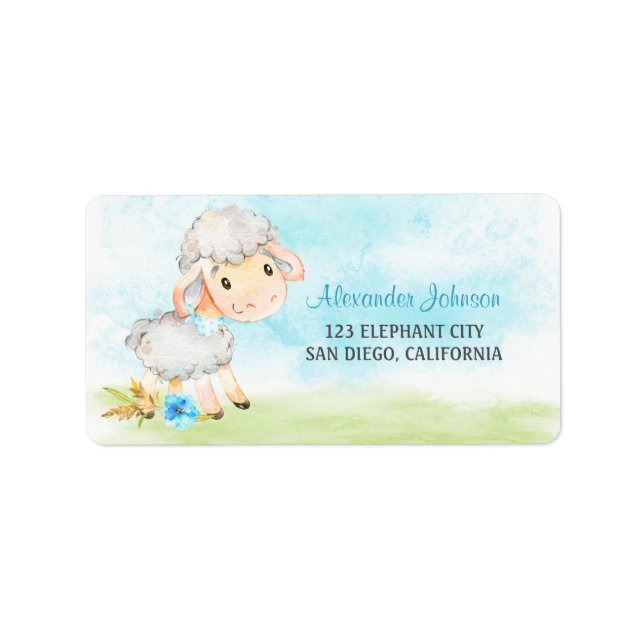 Aquarellmühle Adressaufkleber (Vorne)