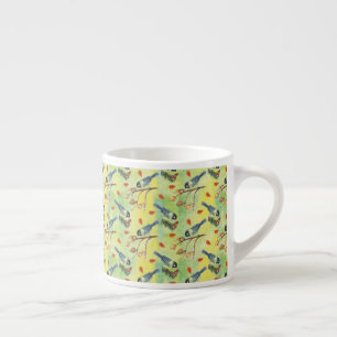 Aquarellmühle, Aquarellvögel Espressotasse