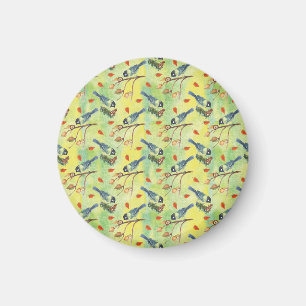 Aquarellmühle, Aquarellvögel Magnet