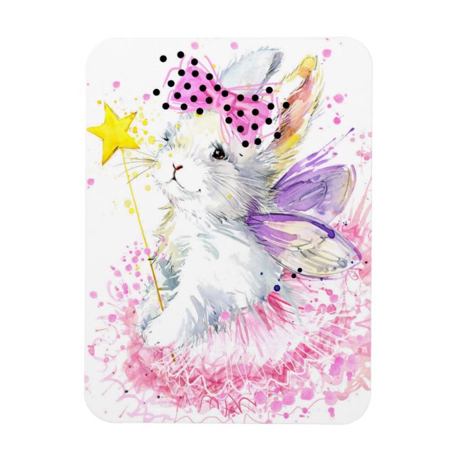 Aquarellmühle Bunny Magnet (Vertikal)
