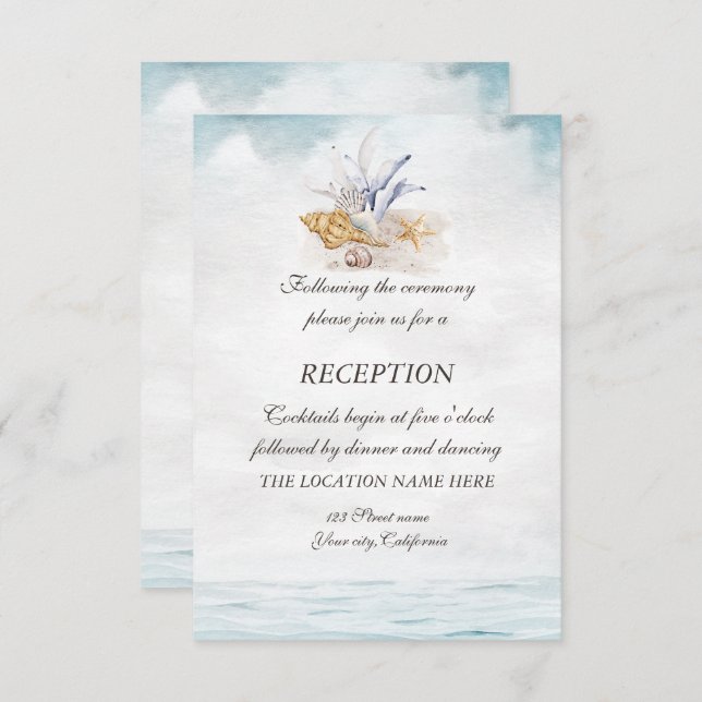 Aquarellmuscheln, Empfang Einladung (Vorne/Hinten)