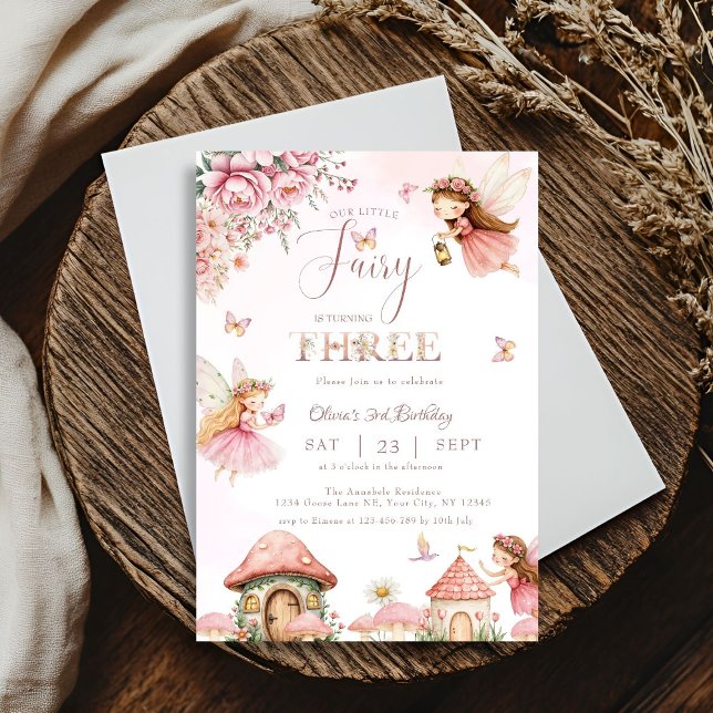 Aquarellmushroom Fairy 3. Geburtstagswald Einladung (Von Creator hochgeladen)