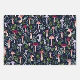 Aquarellmushrooms - Illustration Geschenkpapier Set