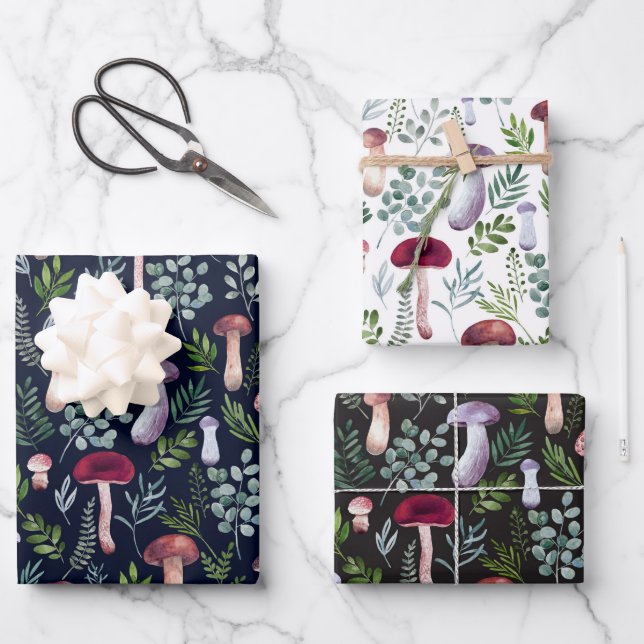 Aquarellmushrooms - Illustration  Geschenkpapier Set (Vorderseite)