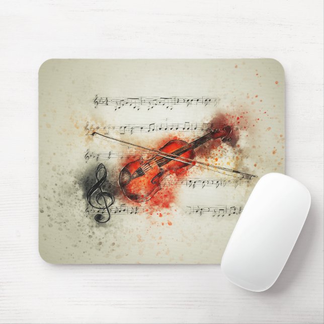 Aquarellmusik und Violine Mousepad (Mit Mouse)